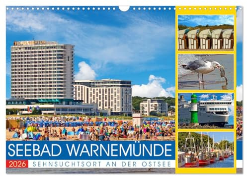 Seebad Warnemünde - Sehnsuchtsort an der Ostsee (Wandkalender 2026 DIN A3 quer), CALVENDO Monatskalender: Warnemünde - das schönste Seebad an der Ostsee (CALVENDO Orte)