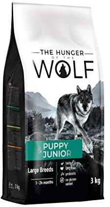The Hunger of the Wolf Hundefutter für Welpen und Junghunde großer Rassen, Trockenfutter mit hohem Geflügelfleischanteil - 3 kg