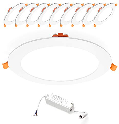 60x LED Einbaustrahler 12W, Warmweiß 3000K, Ø170mm, Ultraslim, LED Einbauleuchten, Deckenstrahler, Deckenleuchte, Deckenlampe, Einbauspot, AC 230V, inkl.Trafo Xtend PLm