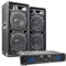 SKYTEC Pack Complet Max210 - Enceinte Passive Puissante 2X 10 1000W avec Amplificateur 2X 500W, Câbles Haut-Parleurs Intégrés, Idéal pour Soirées et Karaokés