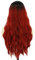 Topcosplay Lang Gewellt Perücke für Frauen Super Natürlich Synthetische Wig Locken Perücken für Anime Cosplay Kostümparty Halloween Karneval (Rot)