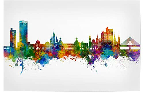 artboxONE Poster 90x60 cm Städte Bonn Germany Skyline hochwertiger Design Kunstdruck - Bild bonn bunt City