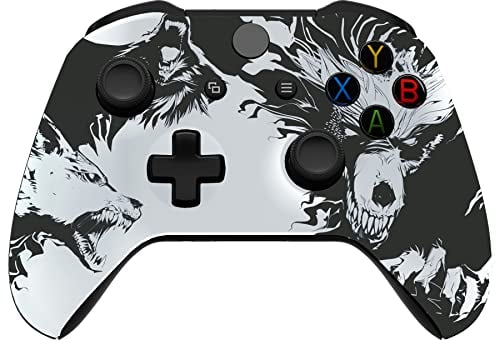 eXtremeRate Gehäuse für Xbox One X/S Controller, DIY-Ersatz Front Hülle Case Zubehör Faceplate für Xbox One S/X Controller Modell 1708-Wolf Seele