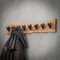 RINGO-Living Wandgarderobe 90cm - Vintage Kleidergarderobe aus massiven Natur Holz - Schmale Kleider Garderobe mit 8 Haken für deine Jacken Mäntel & Schals - Rustikales Wandregal für den Flur