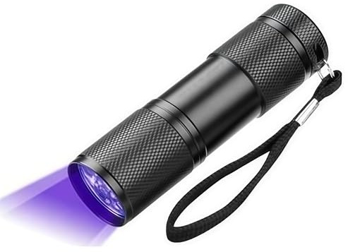 LED U-V LED Flashlight/Blacklight, U-V LED Flashlight, 395 nm, Pet Urine and Stain Detector, Find Stains on Clothes, Carpets