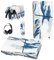 playvital Autocollant Protection pour ps5 Slim Standard Console, Sticker Skin pour ps5 Manette & Télécommande & Casque & Station de Charge,Disc Edition-Grande Vague Kanagawa