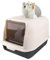 MUL-BOUTIQUE Bac Litière pour Chat avec Pelle, Portable, Fermée, Maison de Toilette XXL, 2 Ouvertures 51 * 36 * 34cm (Noir)