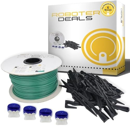 Roboter Deals - Kit d'installation, kit de pose pour tous les robots tondeuses à gazon Parkside (fil de 100 m, 200 clous à gazon, 4 connecteurs)