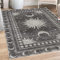 ABAKUHAUS Sonne und Mond Dekorativer Teppich, Bohemian Okkultes Design, Hochwertiger Flächenteppich für Schlafzimmer und Wohnzimmer, 122x170 cm, Dunkle Taupe Kakao