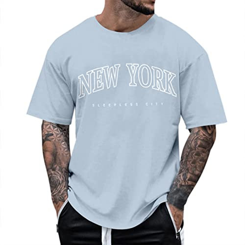 Tshirt Herren Sale T-Shirts für Herren Oversized Sommer Los Angeles Oberteile, Tshirt Extra Lang Herren Sommer Oberteile Herren Gym Shirt Gadgets für Männer