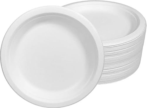 Genérico Platos Desechables - Envio 24h - 50 uds Biodegradables de Caña de Azúcar - Resistentes, 100% (50, 26cm)