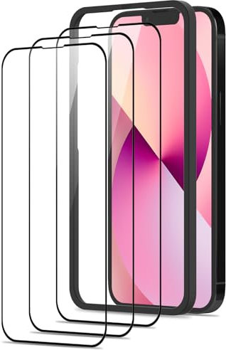 Beukei Panzer Schutz Glas für iPhone 13 Mini mit Installationsrahmen, 3 Stück Schutzfolie, Panzer schutzglas[HD Glas Displayschutz][9H Härte][Anti-Kratzen] Glass