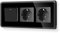 LIAONFOY Runde Schuko 1 Fach 1 Weg Unterputz Lichtschalter mit Doppelt Steckdose Glasrahmen Wandsteckdose Schwarz 110-250V 228mm