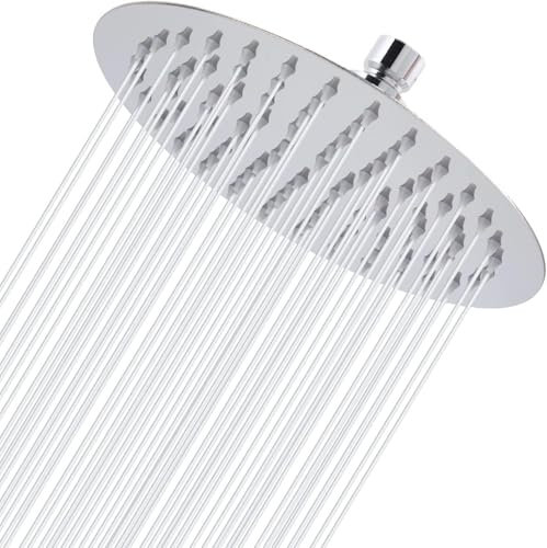 AUYI 12 Zoll Regenduschkopf Runde Einbauduschköpfe 304 Edelstahl mit 144 Düsen Ultradünner Leistungsstarker Regenduschkopf mit Hochdruck-Kopfbrause 30CM