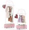 COSTWAY Portant à Vêtements Enfant en Forme d’Ours avec 3 Hauteurs Réglables, Garde-Robe Enfant en Métal avec Panier Inférieur, Porte-vêtements sur roulettes pour Chambre d'enfant, Charge 50kg