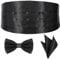 Trinkrittey 3-Teiliges Fliege-Set Satin Kummerbund Herren Verstellbarer Kummerbund Accessoire-Set Mit Fliege Kummerbund Fliege Set Cumberbund Fliege Im Set für Smoking Frack Anzug Hemd