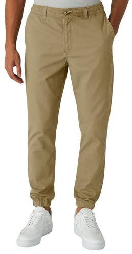 Smith & Solo Pantalon chino pour homme - Pantalon de loisirs - Pantalon chino en coton - Pantalon de travail pour homme avec cordon de serrage - Pantalon de jogging - Chino long, beige, L