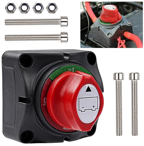Wattive Disjoncteur de batterie de voiture 12 V 24 V 48 V Interrupteur de batterie étanche pour voiture, moto, bateau, caravane, voyage