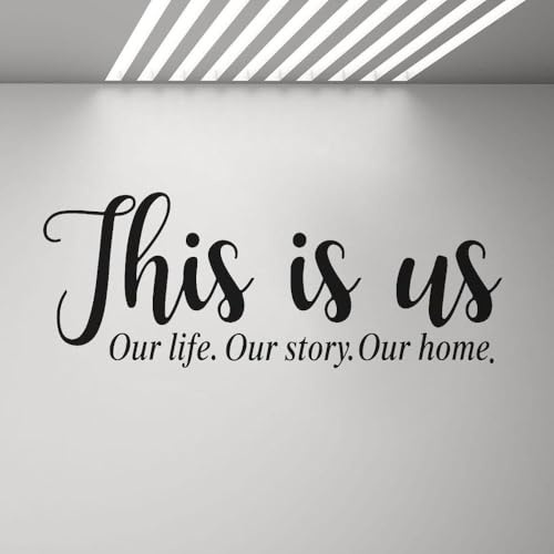 Wandtattoo This is us Family mit Zitat Our Life Story aus Vinyl, 109 x 42 cm