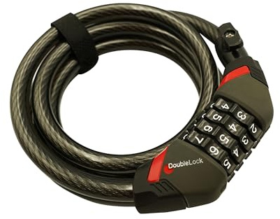 DoubleLock Bobcat 6 Combination Cable Bike Lock, 6ft x 12mm, Resettable