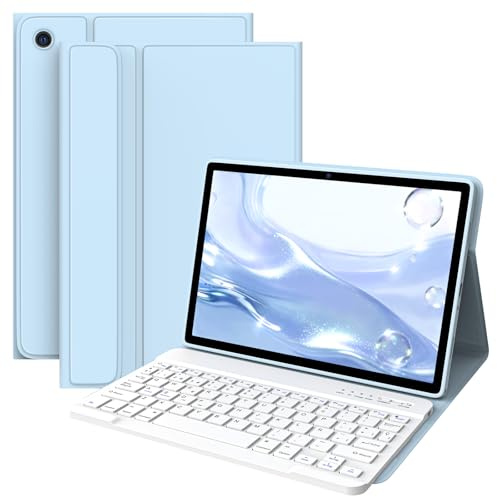 BQSS Funda con Teclado para Samsung A11+ 11 2025/A9+ 11 2023 | Bluetooth Con DistribucióN Qwerty EspañOl (ñ), Compatible Con Galaxy Tab A9+ (2023) Y A11+ (2025)