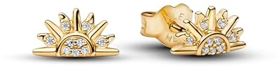Pandora Moments Himmlische Funkelnde Sonne Ohrringe mit 14K vergoldeter Metalllegierung und Zirkonia, 264627C01