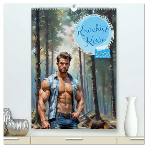 Knackige Kerle (hochwertiger Premium Wandkalender 2026 DIN A2 hoch), Kunstdruck in Hochglanz: Der Kalender zeigt kunstvolle Illustrationen von ... durch das ganze Jahr. (CALVENDO Menschen)