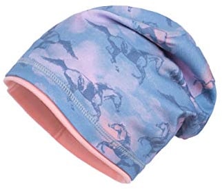 maximo Baby-Mädchen Jerseymütze Mütze, Mehrfarbig (Denimblue-rosa-Pferd 31), (Herstellergröße: 49)