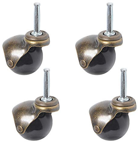 Lenkrolle, Schwenkbare, Leise Möbelrolle, Ersatzräder M8x38mm Montagestange, Geeignet für Kinderbett, Möbel, Mobiler Ausstellungsstand, Farbe Bronze