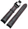 Uhrenarmbänder - Curved End Herren Uhrenarmband-Bügel-echtes Leder mit Faltschließe 20mm, 21mm, 22mm, Schwarz Rot Schwarz, 22mm