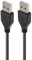 APM 570306 - Cordon USB 2.0 USB-A/USB-A - Câble USB Mâle/Mâle - Câble USB Type A - Transmission Stable Sans Interférences - Taux de Transfert Rapide - Longueur 1,8m - Noir