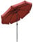 Outsunny 2.7m Patio Parasol Garden Umbrellas Outdoor Sun Shade Table Umbrella with Tilt, Crank, 8 Ribs, Ruffles, Wine Red