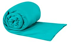 Sea to Summit - Pocket Towel Reisehandtuch L - Mikrofaser Badetuch - Kompakt - Ultra saugfähig & Schnelltrocknend - Leicht - Aufhänger & Tasche - Wandern - 60 x 120cm - Baltic Blue - 112g