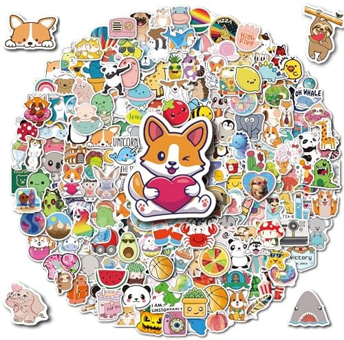 Stickers for Water Bottles, 200PCS Water Bottle Stickers for Kids, Waterproof Vinyl Stickers, Cute Stickers for Kids Classroom, Teacher Prizes Classroom Must Haves