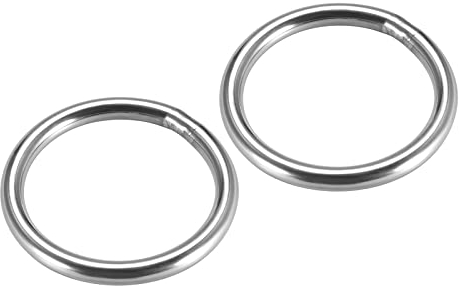 METALLIXITY 2Stk Edelstahl O Ringe 50mm 5mm Geschweißt Rund Ring für Hängende Objekte