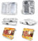 HOT BARGAINS 100 X 4-Compartment Foil Trays with Lids for Takeaway and Catering (2.25, Rectangular, 100, 4 Compartment)