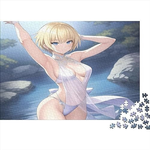 AI Anime Girls 1000 Teile Jigsaw Puzzles Für Erwachsene Schwieriges Schweres Sexy Jigsaw Puzzle Für Frauen Männer Premium Präzise Interlocking Herausforderndes Spiel Lernspiel 1000pcs (75x50cm)