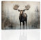 ZXHYWYM Großer Elch Wanddruck Wildtier Leinwandbilder rustikale Waldwildnis Tiermalerei Elmer Elch Kunstwerk für die Wanddekoration zu Hause in der Hütte mit Rahmen (C (30.00 x 45.00 cms))