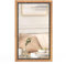 GOPLUS Miroir Mural avec Crochets de Suspension, Miroir Rectangulaire avec Cadre en Bois, Miroir Décoratif Rustique, pour Salon, Chambre, Entrée, Salle de Bain, Installation Facile, 90 x 55 cm