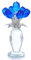 Figura decorativa de ramo de rosas azules de cristal
