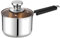 Herogo Stainless Stielkasserolle 14cm, Dreifach-Edelstahl- Milchtopf mit Glasdeckel, kleiner Kochtopf mit Ausgießer, Mehrzweck-Kochgeschirr für Keramik/Elektro/Induktion, Spülmaschinenfest