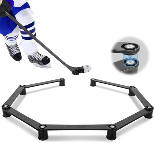 Hikeen Hockey-Trainingsgerät mit 7 Abschnitten, magnetisch, verstellbare Größe, Hockeyschläger-Handling-Trainer, tragbares Stickhandling-Trainingswerkzeug für Puck-Kontrolle, Reaktionszeit und