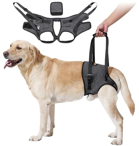 HEYWEAN Tragehilfe Hund Tragegeschirr Hundeschlinge für Hinterbeine mit Handgriff Assistenzhund Kleine Mittlere Große Hunde Tragegurt Hund Zuggeschirr Hund Beinhalterung für Hinterbeine Hundetrage