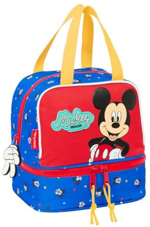 Safta MICKEY MOUSE GOOD DAY - Portameriendas, Portatodo, Calidad y Máxima Resistencia, Porta Comida, Recreo, Merienda y Desayuno, 20x15x20 cm
