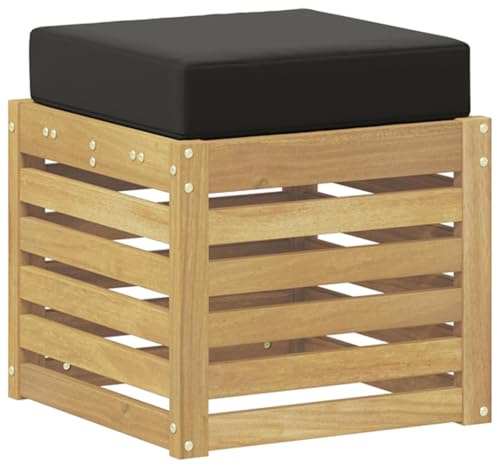 vidaXL Outdoor Hocker Bank Weiß 43 x 43 x 45 cm Massivholz Akazie, Moderner Garten Lounge, Bequeme Sitzbank für die Terrasse, modulare Sofa-Anordnung, perfekte Sommerentspannung