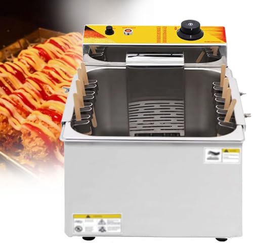 ASerZenith Friggitrice Elettrica, Friggitrice Professionale da Banco in Acciaio Inox per Uso Domestico E di Ristorante, Grande capacità(2-393)