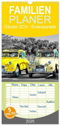 Familienplaner 2025 - Citroën 2CV - Entenparade mit 5 Spalten (Wandkalender, 21 cm x 45 cm), CALVENDO: Von der Bauernkutsche zum Kultobjekt. (CALVENDO Mobilitaet)