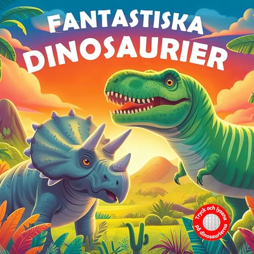 Fantastiska Dinosaurier - lättläst barnbok med 12 dinosaurieläten