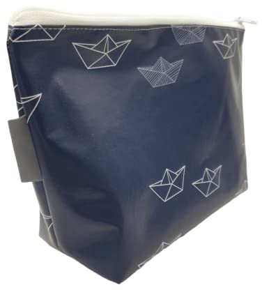 Große Kosmetiktasche aus Wachstuch - PAPIERBOOTE -