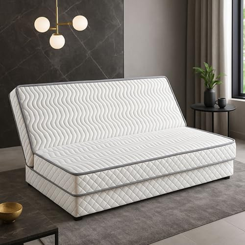 Clic Clac Matratze 140x190 formbeständigen Poly-Latex Schaum Sehr strapazierfähiger Strech Textil - Matratzenhöhe 10 cm - Sehr Feste Unterstützung TECHNO10